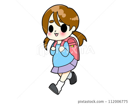 Girl in a school bag 112006775
