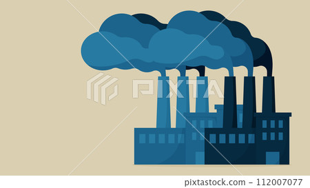 Smoke is coming out of the chimneys of many factories. 112007077