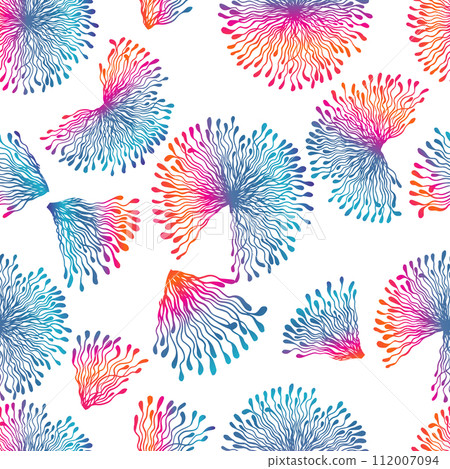 Graphic seamless floral pattern on a white background. hand drawing. Not AI, Vector illustration Graphic seamless floral pattern on a white background. hand drawing. Not AI, Vector illustration 112007094