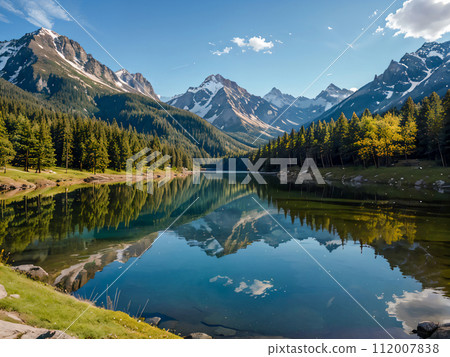 beautiful lake in the mountains 112007838