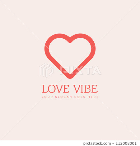 Heart, Symbol of Love and Valentine's Day. Linear Red Icon Isolated on light pink Background. Vector illustration. 112008001