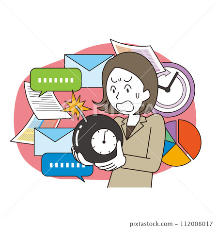 A woman anxious about deadlines A woman anxious about deadlines 112008017