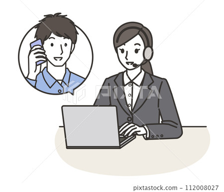 接線生與男性顧客交談 112008027