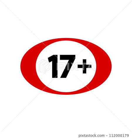Eighteen plus icon in flat style. 18+ vector 112008179