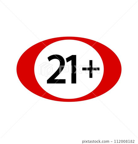 Eighteen plus icon in flat style. 18+ vector 112008182