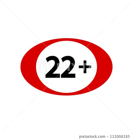 Eighteen plus icon in flat style. 18+ vector Eighteen plus icon in flat style. 18+ vector 112008185