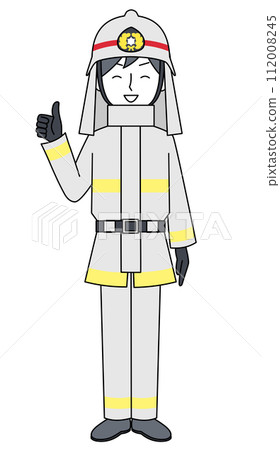 Good sign illustration of firefighter (fire protection suit) Good sign illustration of firefighter (fire protection suit) 112008245