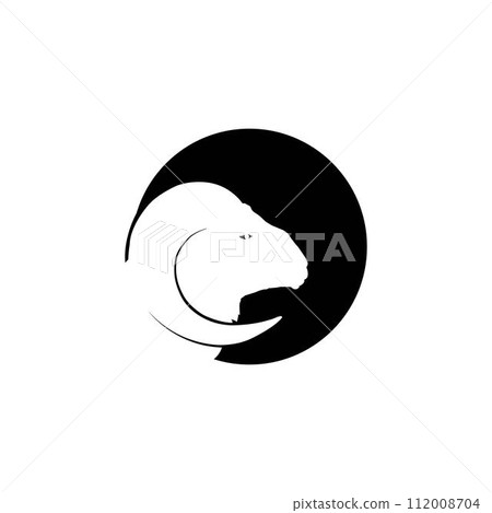 horned goat head logo vector template 112008704