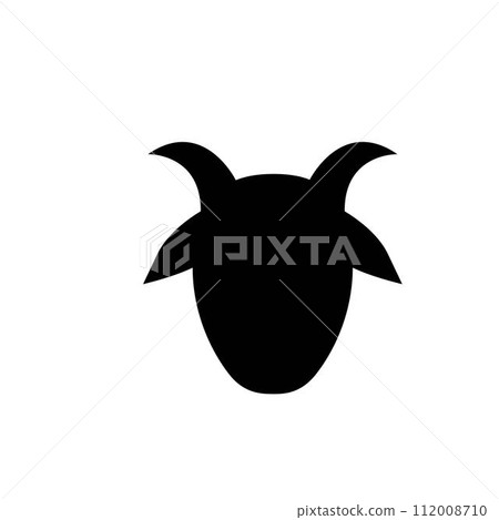 horned goat head logo vector template 112008710