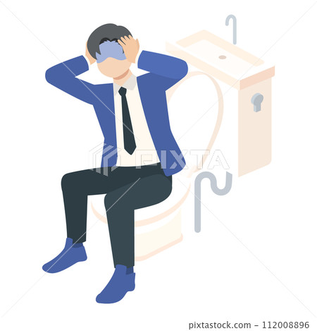 一名商人上廁所遇到困難的插圖 112008896