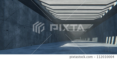 Futuristic concrete hallway, brutal architecture background Futuristic concrete hallway, brutal architecture background 112010004