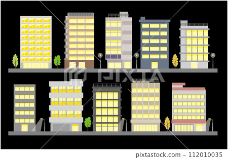 Commercial building illustration set 112010035