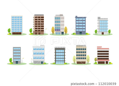 Commercial building illustration set 112010039