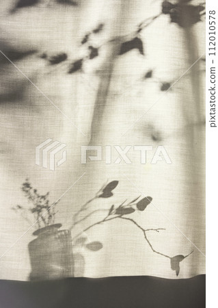 Background with shadows shining through a window with sunlight streaming in. 112010578