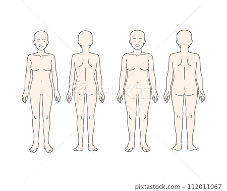 標準體型和豐滿女人的全身插圖集 - 無頭髮/裸體 112011067