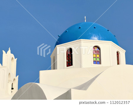 Panoramic view of Santorini, Cyclades Island, Greece. Beatuiful Oia village. Panoramic view of Santorini, Cyclades Island, Greece. Beatuiful Oia village. 112012357