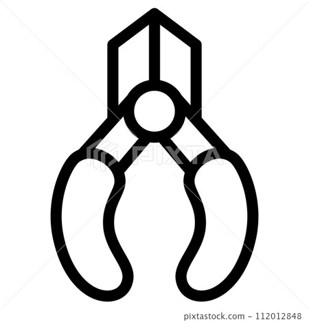 Line drawing work tool single item icon nippers Line drawing work tool single item icon nippers 112012848