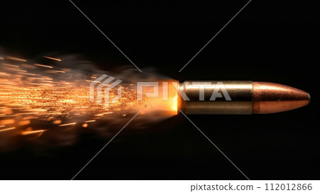 An image of a bullet fired from a gun 112012866