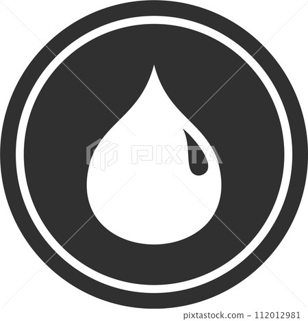 Crude Oil Drop Sign Icon in Flat Style. Vector Illustration 112012981