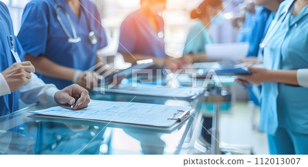 AI-generated content. Team of medical experts plan medical treatment 112013007