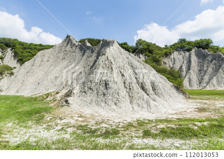 Badlands Geological landscape of Tianliao Moon World Scenic Area in Kaohsiung, Taiwan. it's famous for its similarity to the landscape of the Moon's surface. 112013053