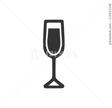 Wine Glass icon flat 112013198