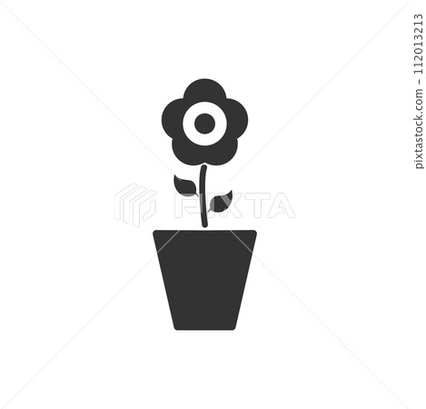 Flower in Pot icon flat 112013213