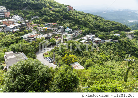 View of the old buildings on the Mountain of Jiufen, New Taipei City, Taiwan. 112013265