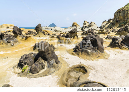 The landscape of the coastal rock at Heping Island Park in Keelung City, Taiwan. The landscape of the coastal rock at Heping Island Park in Keelung City, Taiwan. 112013445