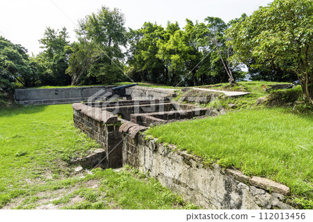 Panoramic view of Ershawan Battery in Keelung, Taiwan. better known as the Tenable Gate of the Sea, It was built during Taiwan's Qing era. Panoramic view of Ershawan Battery in Keelung, Taiwan. better known as the Tenable Gate of the Sea, It was built during Taiwan's Qing era. 112013456