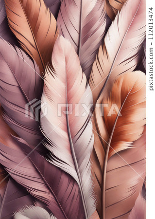 A banner template with colourful feathers and shadows. A banner template with colourful feathers and shadows. 112013474