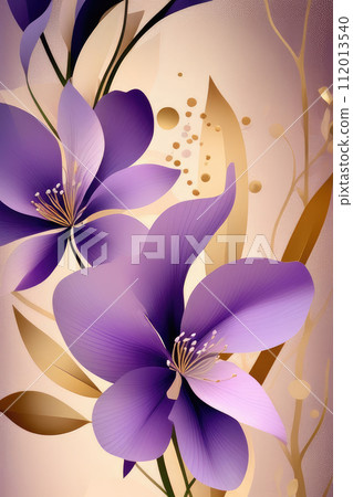 Botanical banner for decoration, print, wallpaper, textile, interior design. 112013540