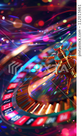 AI-generated content. Colorful Image of Casino Roulette 112013661