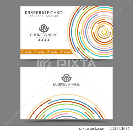 Business card. Double-sided business card design. Corporate and individual corporate style template 112013685
