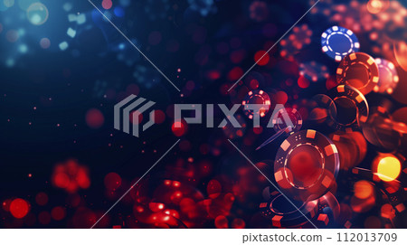 AI-generated content. Colorful Image with Casino Chips 112013709