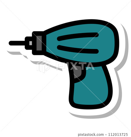 Sticker work tool single item icon electric drill 112013725