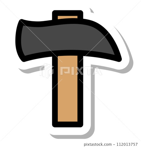 Sticker work tool single item icon hammer Sticker work tool single item icon hammer 112013757