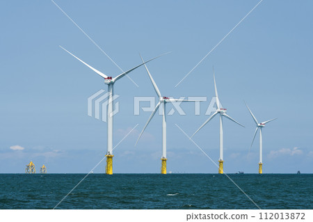 View of the Offshore wind power systems off the western coast of Taiwan. View of the Offshore wind power systems off the western coast of Taiwan. 112013872