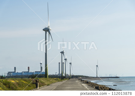 The wind power plant, energy systems, and renewable energy are on the west coast of Taiwan. The wind power plant, energy systems, and renewable energy are on the west coast of Taiwan. 112013878