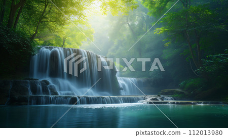 Landscape of nature and waterfalls 112013980