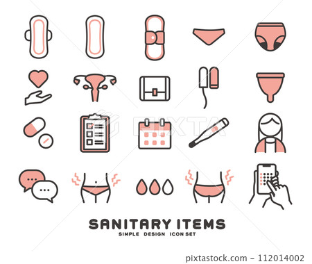 Vector illustration material of icons related to menstruation 112014002