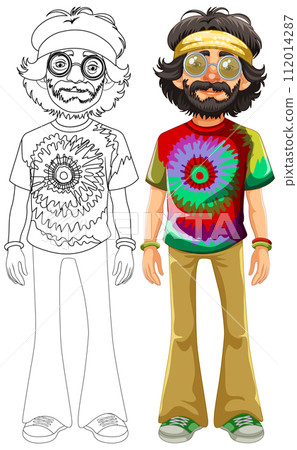 Groovy Hippie Fashion Illustration 112014287