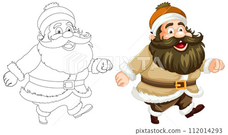 Santa Claus Illustration: Before and After Coloring Santa Claus Illustration: Before and After Coloring 112014293
