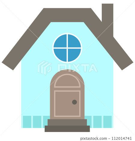 Little town home sweet home hand drawn building architecture collection set blue house 112014741