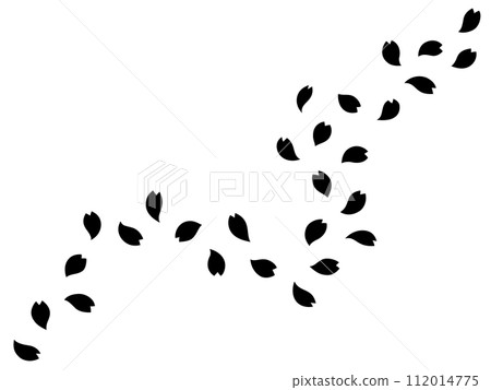 Silhouette illustration of cherry blossom snowstorm 112014775