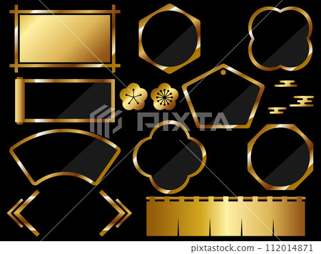 10 types of Japanese-style frames and decoration set gold 10 types of Japanese-style frames and decoration set gold 112014871