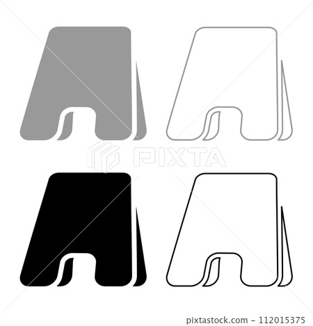 Floor advertising sidewalk board template sandwich chalkboard empty frame stand banner promotion signboard set icon grey black color vector illustration image solid fill outline contour line thin Floor advertising sidewalk board template sandwich chalkboard empty frame stand banner promotion signboard set icon grey black color vector illustration image solid fill outline contour line thin 112015375