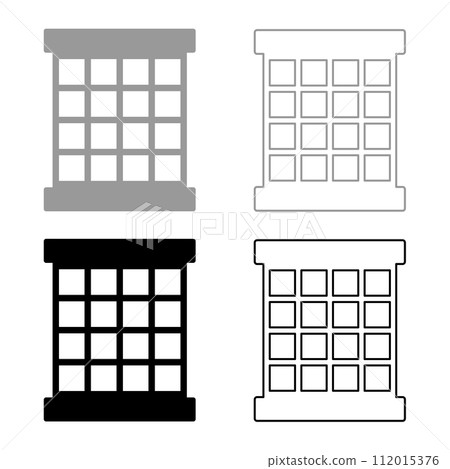 Prisoner window grid grate prison jail concept set icon grey black color vector illustration image solid fill outline contour line thin flat style Prisoner window grid grate prison jail concept set icon grey black color vector illustration image solid fill outline contour line thin flat style 112015376
