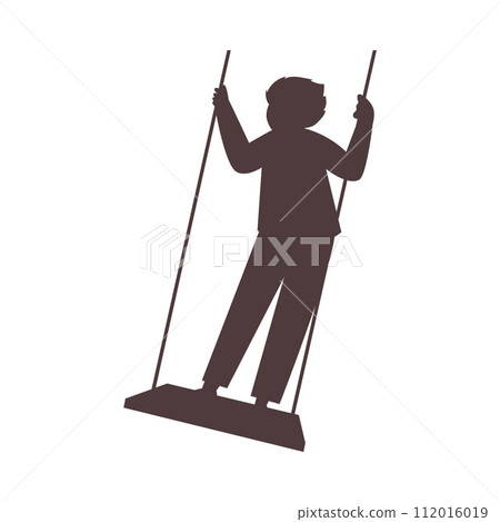 Child's swing silhouette. Vector illustration 112016019