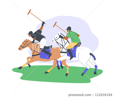 Thrilling polo sport action vector illustration 112016184